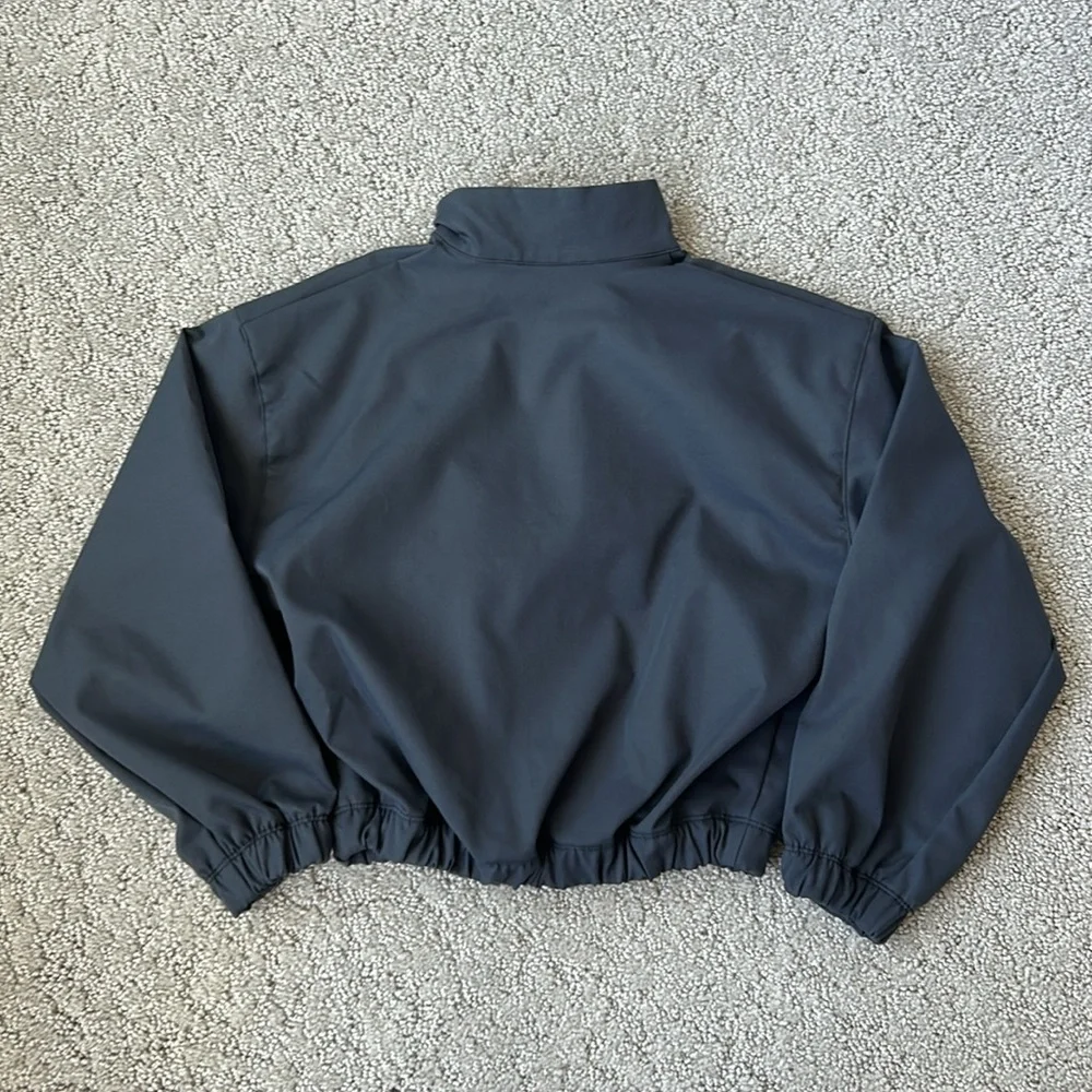 Nike Lightweight Oversized Jacket Black Zip Youth Coat Sportswear Girls SZ S NWT